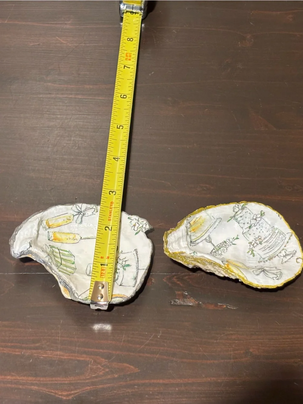 Wedding bridal theme handmade decoupage shells